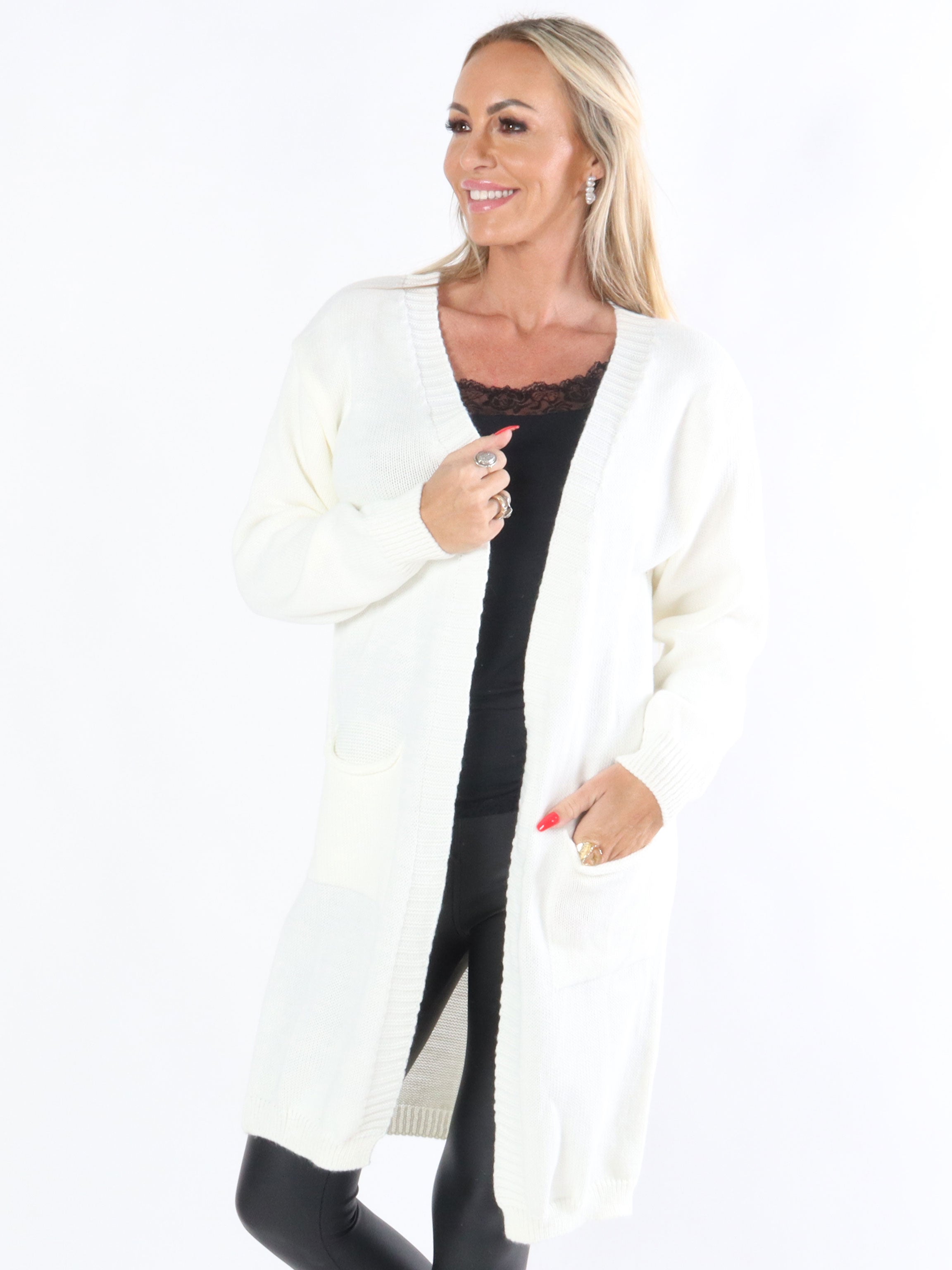 Sara - Lång stickad kofta